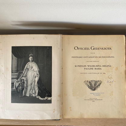Memorial book inauguration of Queen Wilhelmina 1898