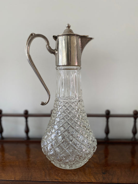 Silver-plated crystal water carafe