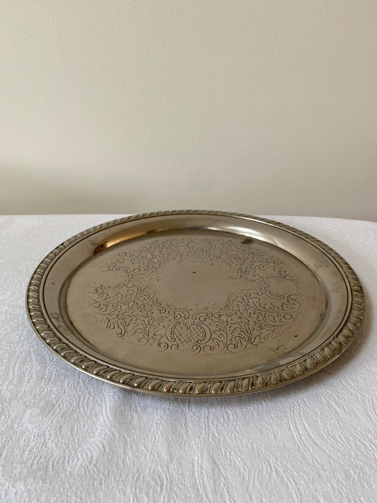 Silver-plated oval serving bowl